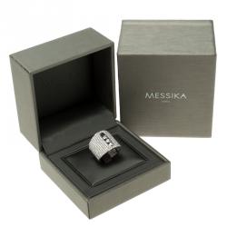 Messika Move Joaillerie Pave Diamond 18k White Gold Ring Size 52