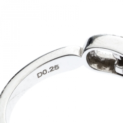 Pre Owned Messika Baby Move Pave Diamond 18K White Gold Ring Size 52.5