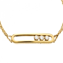 Messika Move Classique Diamond 18k Yellow Gold Double Chain Bracelet