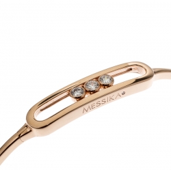 Messika Move Diamond 18k Rose Gold Narrow Bangle Bracelet