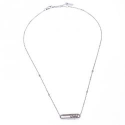 Pre Owned Messika Baby Move Pavé Diamond 18k White Gold Pendant Necklace