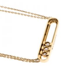 Messika Move Diamond 18K Yellow Gold Double Chain Necklace