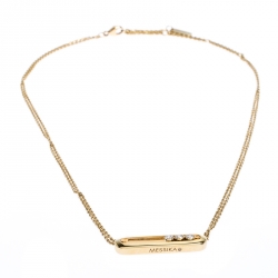 Messika Move Diamond 18K Yellow Gold Double Chain Necklace