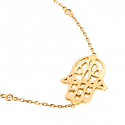 Messika Hamsa Diamond 18K Rose Gold Station Bracelet 