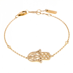 Messika Hamsa Diamond 18K Rose Gold Station Bracelet 