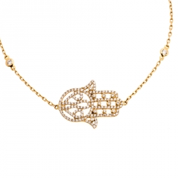 Messika Hamsa Diamond 18K Rose Gold Station Bracelet 