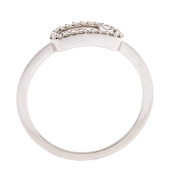 Messika Move Uno Pave Diamond 18K White Gold Ring Size 50.5
