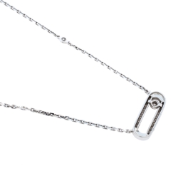 Pre Owned Messika Move Uno Pave Diamond 18K White Gold Necklace
