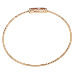 Messika Move Uno Diamond 18K Rose Gold Thin Bangle Bracelet S