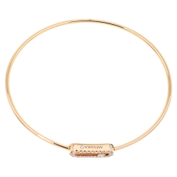 Messika Move Uno Diamond 18K Rose Gold Thin Bangle Bracelet S