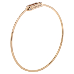 Messika Move Uno Diamond 18K Rose Gold Thin Bangle Bracelet S