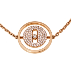 Pre Owned Messika Lucky Move Pave Diamond 18K Rose Gold Chain Link Bracelet