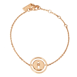 Pre Owned Messika Lucky Move Pave Diamond 18K Rose Gold Chain Link Bracelet