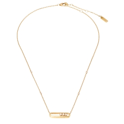Pre Owned Messika Baby Move Diamond 18K Yellow Gold Pendant Necklace