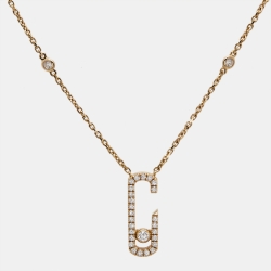 Messika Gigi Hadid Move Addiction Diamond 18k Rose Gold Necklace