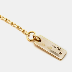 Pre Owned Messika Lucky Eye Malachite Diamond 18K Yellow Gold Necklace