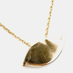 Pre Owned Messika Lucky Eye Malachite Diamond 18K Yellow Gold Necklace