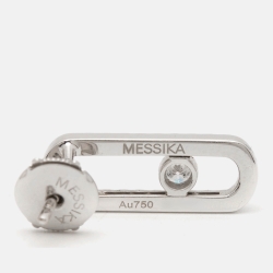 Messika Move Uno Pave Diamond 18K White Gold Earrings