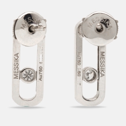 Messika Move Uno Pave Diamond 18K White Gold Earrings
