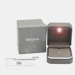 Pre Owned Messika Lucky Eye Pave Diamond 18k White Gold Necklace