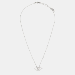 Pre Owned Messika Lucky Eye Pave Diamond 18k White Gold Necklace