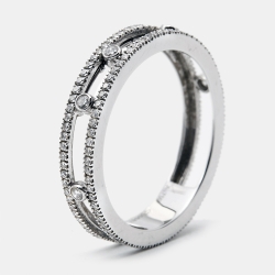 Messika Move Romane Diamond 18k White Gold Wedding Ring Size 59