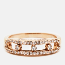 Messika Baby Move Pavé Diamond 18k Rose Gold Ring Size 52