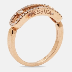 Messika Baby Move Pavé Diamond 18k Rose Gold Ring Size 52