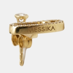 Pre Owned Messika Move Uno Diamond 18k Yellow Gold Earrings