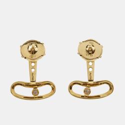 Pre Owned Messika Move Uno Diamond 18k Yellow Gold Earrings