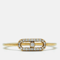 Messika Move Uno Diamond 18k Yellow Gold Ring Size 53