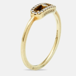 Messika Move Uno Diamond 18k Yellow Gold Ring Size 53