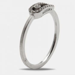 Messika Move Uno Diamonds 18k White Gold Ring Size 53