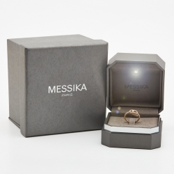 Pre Owned Messika Move Uno Diamond 18k Rose Gold Ring Size 51