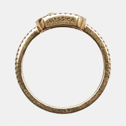 Pre Owned Messika Move Uno Diamond 18k Rose Gold Ring Size 51