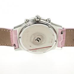 Meyers Samba Mother of Pearl SS Leather Chronograph Womens Wristwatch 39 MM