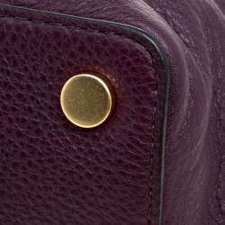 Pre Owned حقيبة يد مايكل كورس بروكلين جلد بنفسجية