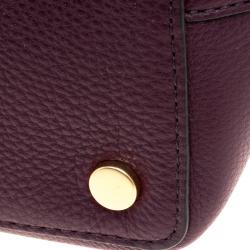 Pre Owned حقيبة يد مايكل كورس بروكلين جلد بنفسجية