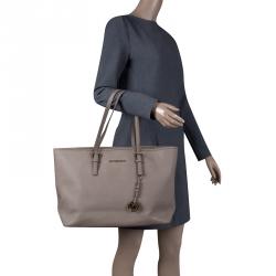 Pre Owned حقيبة مايكل كورس جيت سيت جلد كاكي