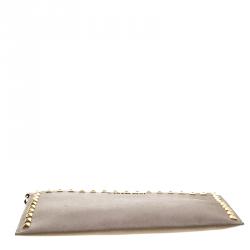 مملوكة مسبقًا Michael Kors Beige Leather Studded Clutch