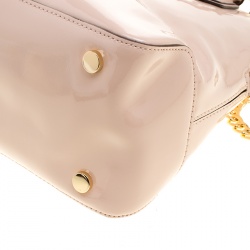 Pre Owned حقيبة مايكل كورس قبة مرسر كبيرة جلد لامعة وردية فاتحة