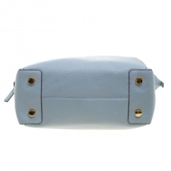 Pre Owned حقيبة مايكل كورس ريلي جلد أزرق فاتح كبيرة