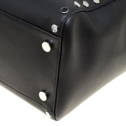 Pre Owned Michael Kors Black Leather Large Rivington Studded Tote