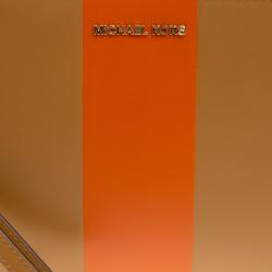 Pre Owned حقيبة حمالة معصم مايكل كورس دنيلا مخطط منتصف كبير جلد برتقالية/ بنية فاتحة