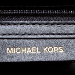 Pre Owned حقيبة مايكل كورس يد علوية افا متوسطة جلد سوداء