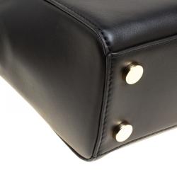 Pre Owned حقيبة مايكل كورس يد علوية افا متوسطة جلد سوداء