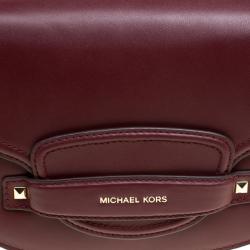 Pre Owned حقيبة كتف مايكل كورس كاري سادل متوسطة جلد عنابية