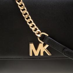 Pre Owned Michael Kors Black Leather Medium Mott Top Handle Satchel