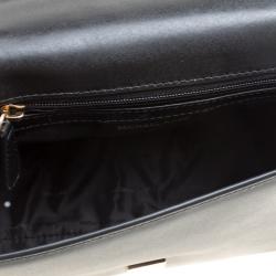 Pre Owned Michael Kors Black Leather Medium Mott Top Handle Satchel