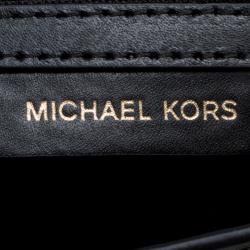 Pre Owned Michael Kors Black Leather Medium Mott Top Handle Satchel